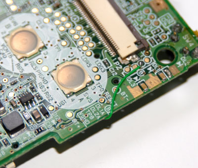 Bend LED wire around board as shown