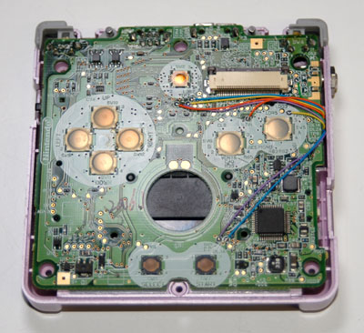 Set board in back half of case
