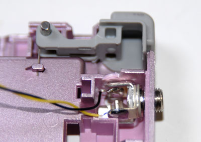 Rotate jack so solder tabs are down